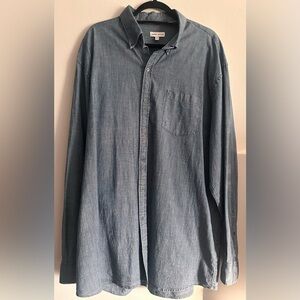 Peter Millar Men’s XLT Tall Indigo Blue Long Sleeve Button-Down Shirt